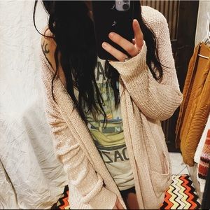 baby pink cozy cardigan